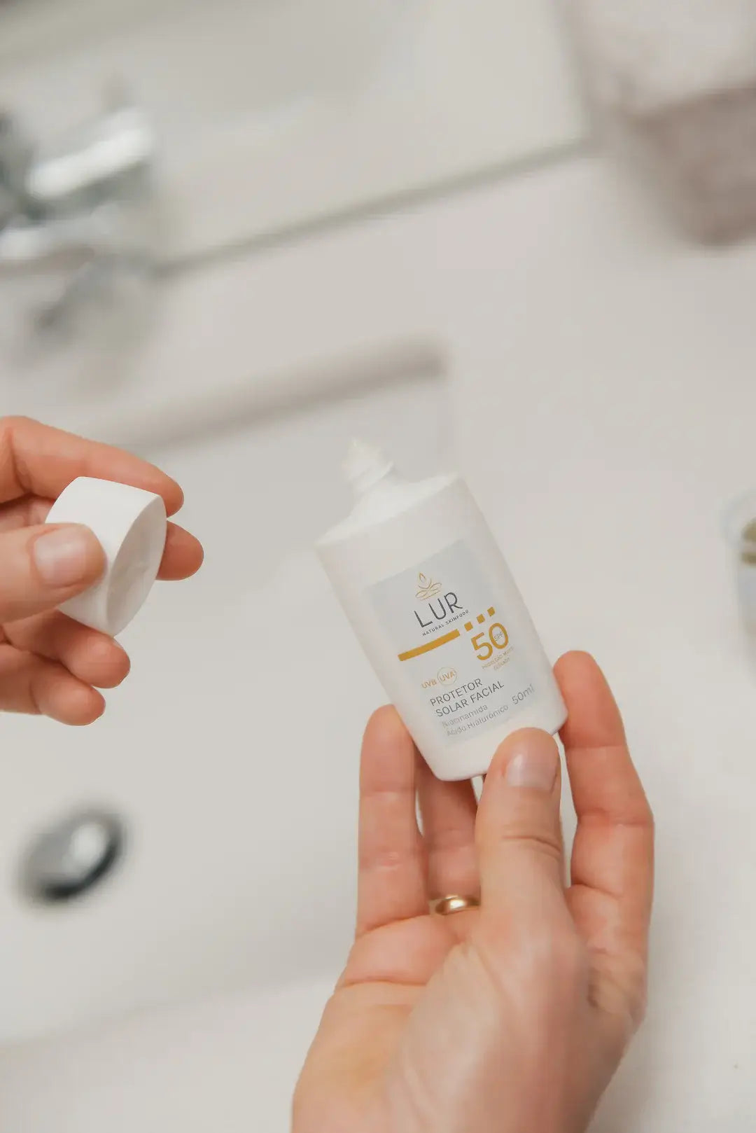 Facial Sunscreen SPF 50 — Daily UVA/UVB Shield, Matte Hydration LUR Natural Skinfood