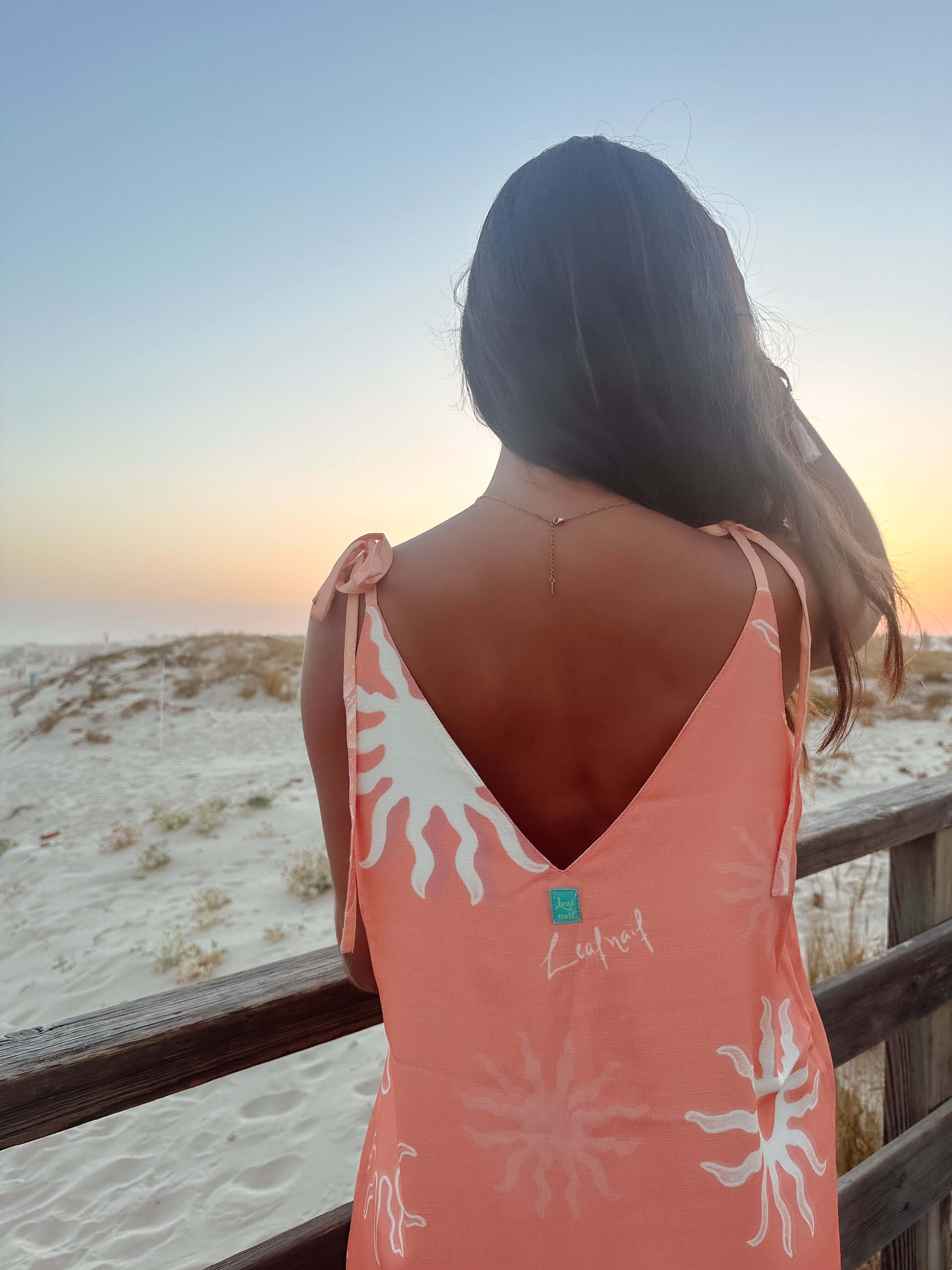 Surya Short Dress | Flowing Design with Elegance Leaf Naif