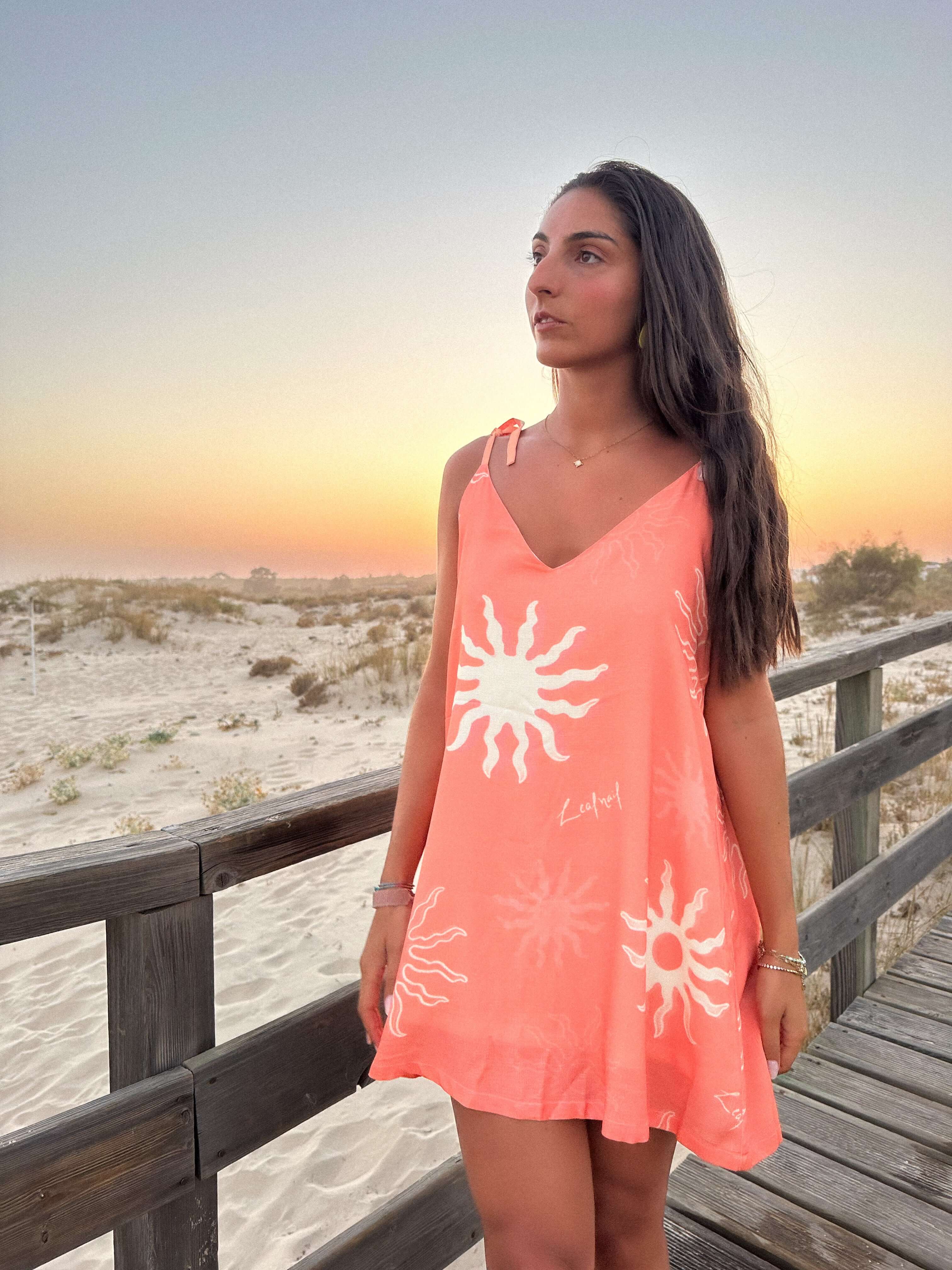 Surya Short Dress | Flowing Design with Elegance Leaf Naif