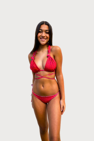 Bikini Top Reversible "Beleza Pura" OYÁ Leaf Naif