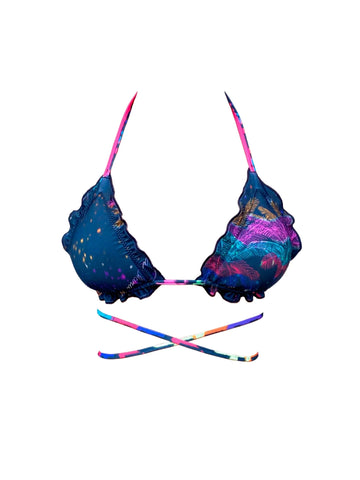 Bikini Top Reversible "Menina Baiana" Na Beira Mar Leaf Naif