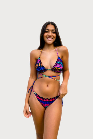 Bikini Top Reversible "Menina Baiana" Na Beira Mar Leaf Naif