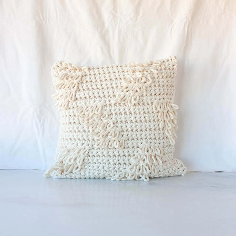 Crochet Pillow “Textures from the Loom” Natural