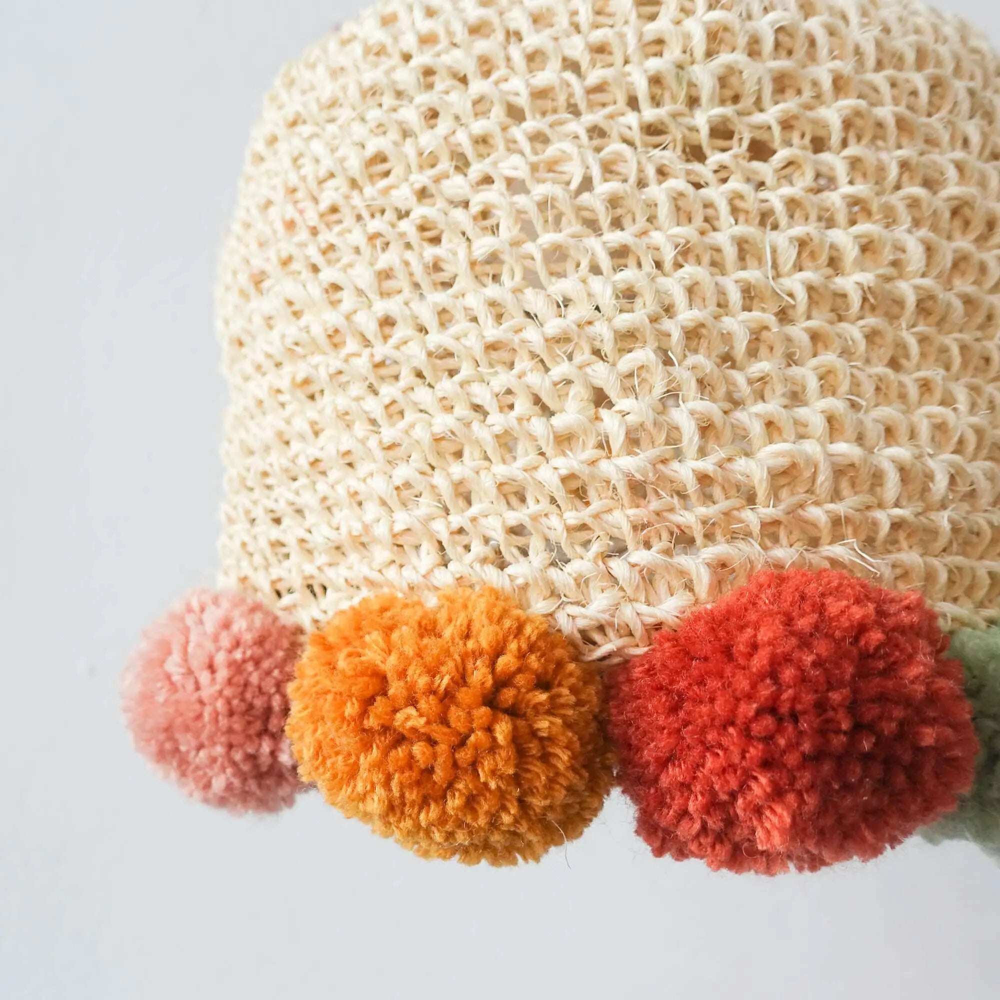 Rope Crochet Lamp with Pompons – Terracota Vibes
