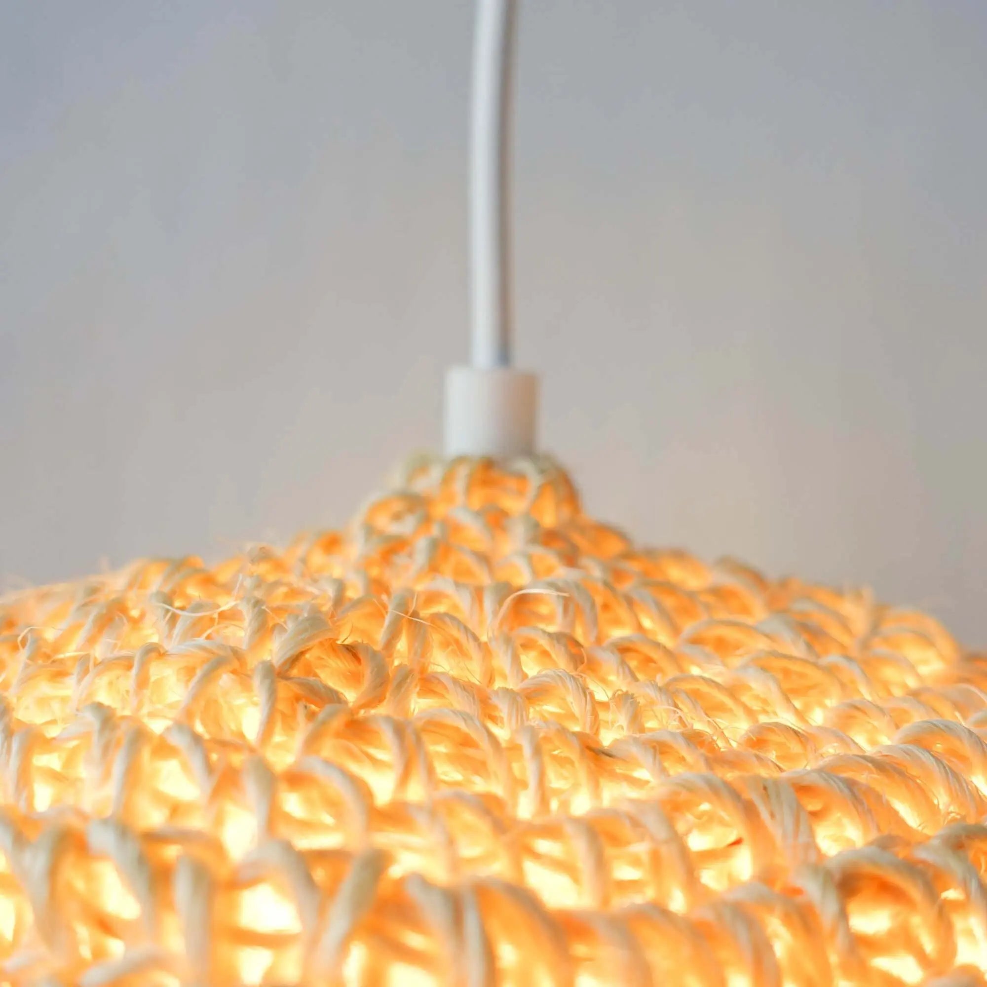 Rope Crochet Lamp with Pompons – Terracota Vibes